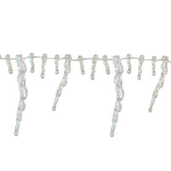 Northlight 8' x 2.5" Clear Iridescent Icicle Beaded Artificial Christmas Garland - Unlit