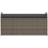 vidaXL Storage Bench with Cushion Gray 45.3"x20.1"x20.5" Poly Rattan - 4 of 4