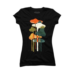 Junior's Design By Humans Artistic Wild Mushrooms Glowing By radiomode T-Shirt - 1 of 2
