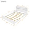 1 Full Bed Frame, Solid Pine Wood Storage Headboard with LED Light and Guardrails - Baofuwish - 4 of 4