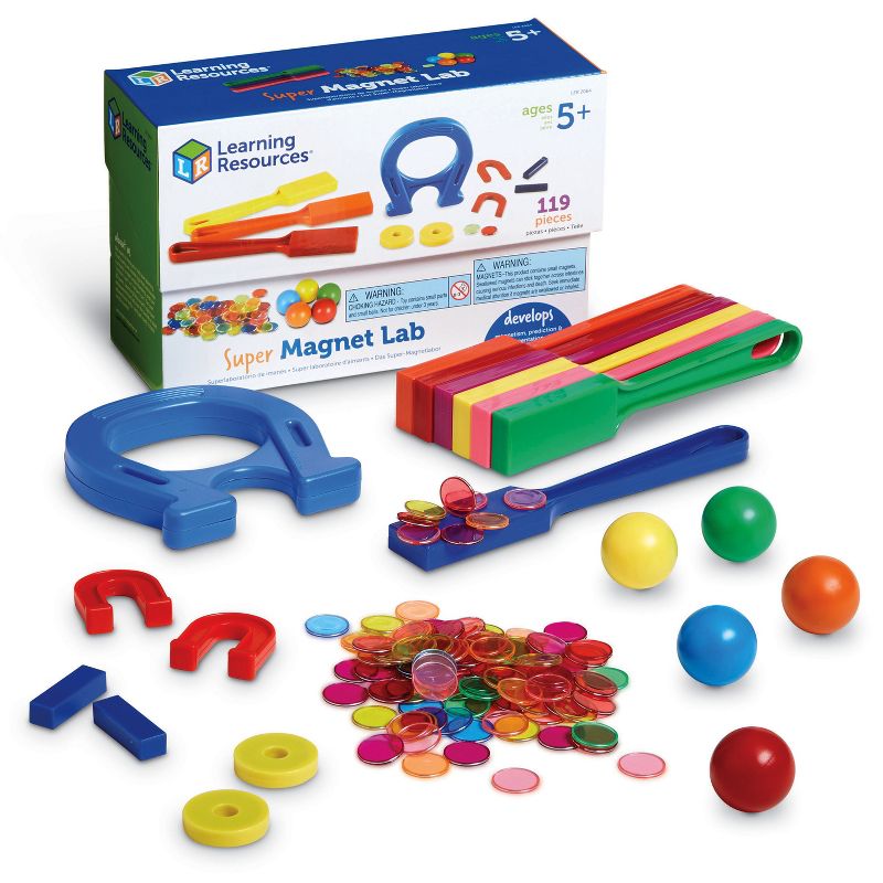 Learning Resources Super Magnet Lab Kit, 119-Piece Kit, Ages 5+, 1 of 7