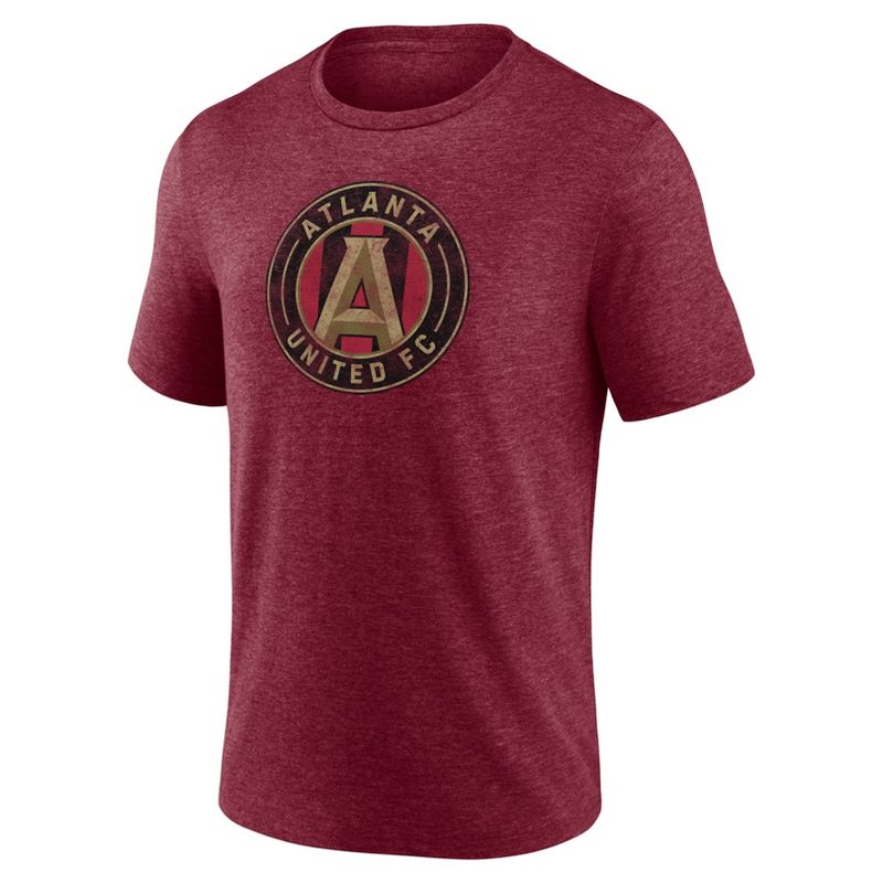 MLS Atlanta United FC Men&#39;s Gray Short Sleeve Triblend Chest Logo T-Shirt, 2 of 4