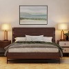 KTMBDW Modern Accent Table Lamps 22" Tall Set of 2 Wood Grain Rectangular Nightstand Lamps with Linen Fabric Shade for Bedroom Living Room, Brown - 2 of 4