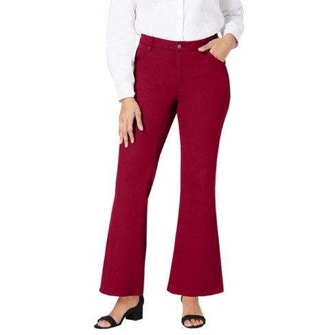 Jessica London Women's Plus Size Classic Denim Flare, 28 W - Rich Burgundy  : Target