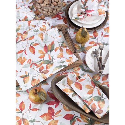 Autumn Leaf Patterned Polyester Tablecloth, 19x16 in