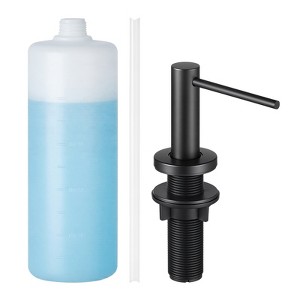VEVOR Soap Dispenser for Kitchen Sink, Stainless Steel Built in Sink Soap Dispenser with 17OZ Refillable Bottle, Countertop Dish Soap-Dispenser,Black - 1 of 4