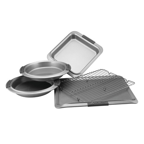 Anolon Advanced Bakeware 5pc Nonstick Set With Silicone Grips Gray : Target