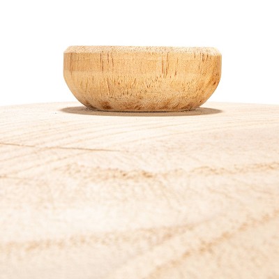 Natural Brown Paulownia Wood Round Container with Lid