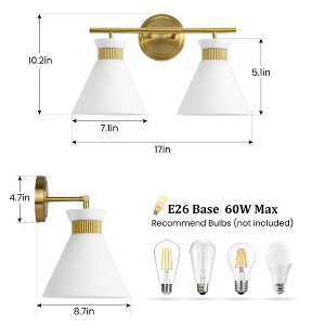 KAISITE 2-Light Farmhouse Glass Vanity Sconce - 1 of 4