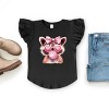 Valentine Raccoon With Bubblegum - Flutter Sleeve Graphic T-Shirt - 2 of 4
