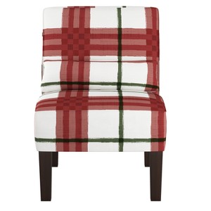 Armless Chair Brush Plaid Holiday - Skyline Furniture