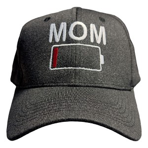 Mom Battery Low Hat Funny Mothers Day Tired Parenting Cap - Crazy Dog Hat Gift for Mom Black- Mom Standard - 1 of 4
