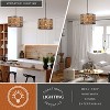 VAXCEL Norwood 1L Gray Industrial Woven Wood Drum Pendant Hanging Ceiling Light - 3 of 4