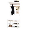 HOMCOM 3-in-1Hall Tree Entryway Coat Rack Shoe Bench with 9 Hanging Hooks, 3-Tier Storage Shelves, Multifunctional Hallway Organizer - 4 of 4