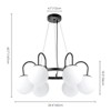 Rennnsan Marvique 24"W 6-Light Wagon Wheel Milk Glass Classic Dimmable Chandelier in Black - 3 of 4