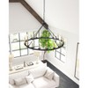 18-Light Wagon Wheel Chandelier, Modern Farmhouse Round Black and Gold Candle Ceiling Light Fixture - 3 of 4