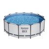 Bestway Steel Pro MAX 13 Foot x 48 Inch Round Metal Frame Above Ground Outdoor Swimming Pool Set with 1,000 Filter Pump, Ladder, and Cover - image 2 of 4