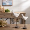 Carved Wood Sea Bird with Metal Stand (Set of 2) - 2 of 4