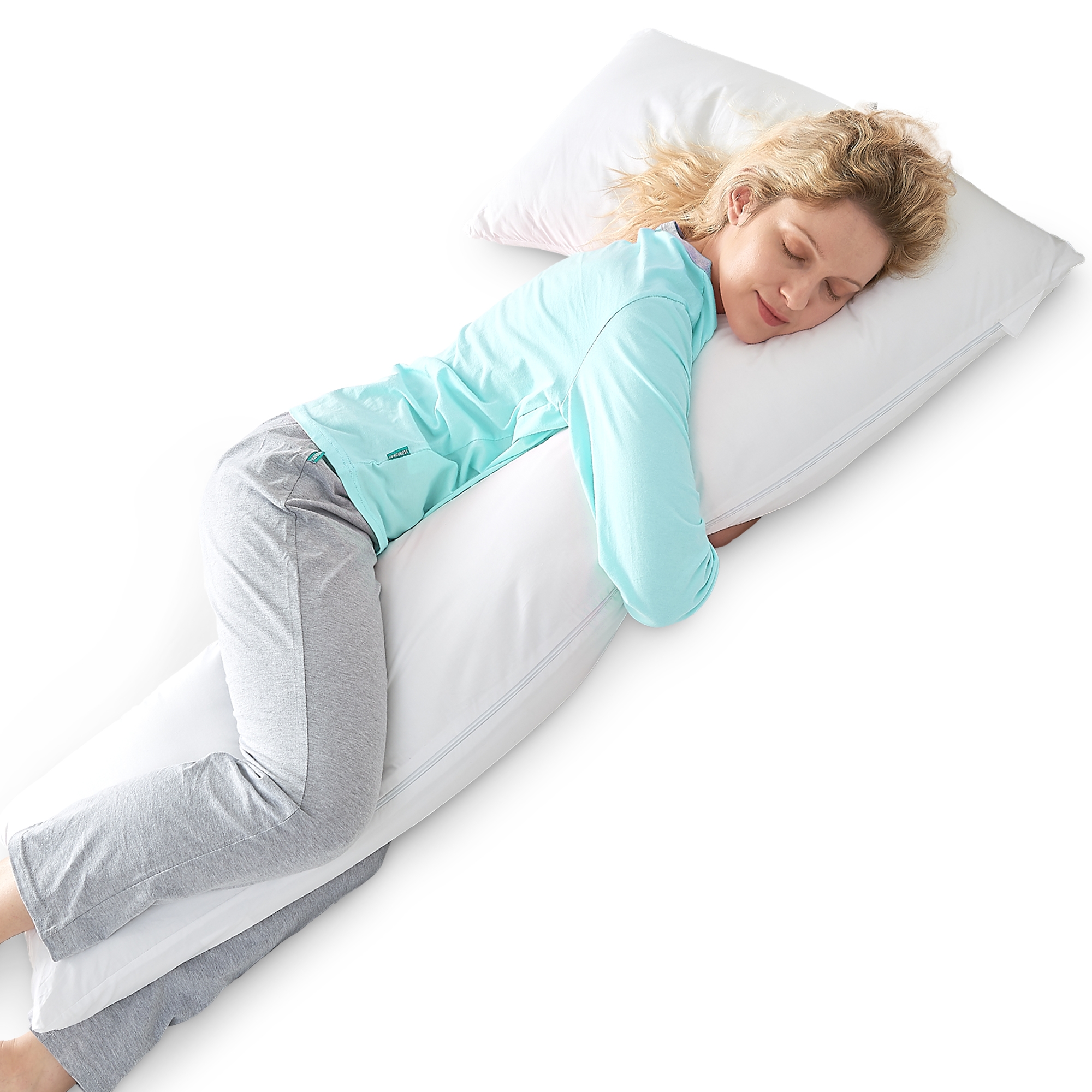 Cheer Collection L Shaped 2-in-1 Body Pillow and Head Pillow