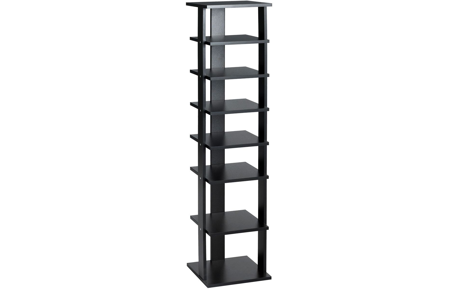 Costway Wooden Shoes Storage Stand 7 Tiers Shoe Rack Organizer Multi-shoe Rack Shoe box White/Black