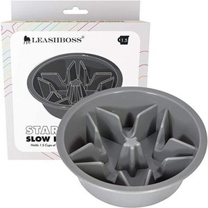 Leashboss Elevated Slow Feed Bowl - Gray - 1.5 Cup - 1 of 4
