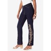 Roaman's Women's Plus Size Rhinestone-Detailed Bootcut Jean - 4 of 4