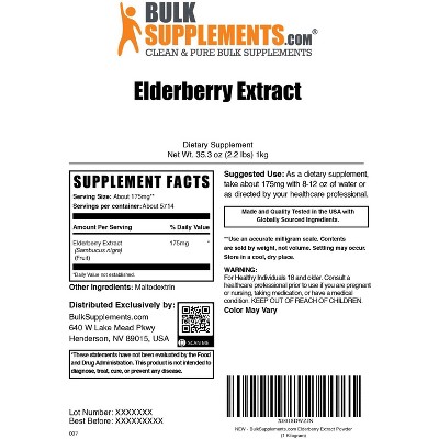 BulkSupplements Elderberry Extract Powder