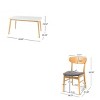 5 PCS Mid-Century Modern Dining Set, Faux Wood Top Dining Table, Dining Chairs with Rubberwood Frame and Polyester Cushion-Coolbibila - 4 of 4
