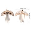 Unique Bargains Women's Peacock Style Hair Insert Comb Gold Tone Gold Tone White 1 Pc - 2 of 3