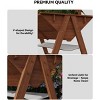 coucheta Wooden Raised Garden Bed With Legs Mobile Outdoor Planter Box With Storage Shelf and Protective Liner With Lockable Wheels - 4 of 4