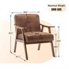 FURNIinspire Accent Chair Mid-Century Modern Chair Living Room Chair With Solid Wood Frame Extra-Thick Backrest, Brown, 28.70"*12.80"*24.40" - 2 of 4