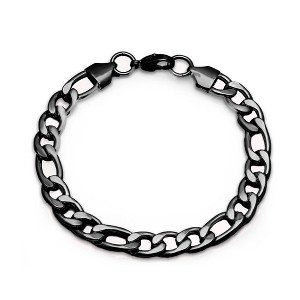 Steeltime Men's Black IP stainless steel Franco chain bracelet - 1 of 4