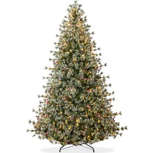 Best Choice Products Pre-Lit Cashmere Christmas Tree, Premium Semi-Flocked Pre-Decorated Artificial Holiday Décor - 1 of 4