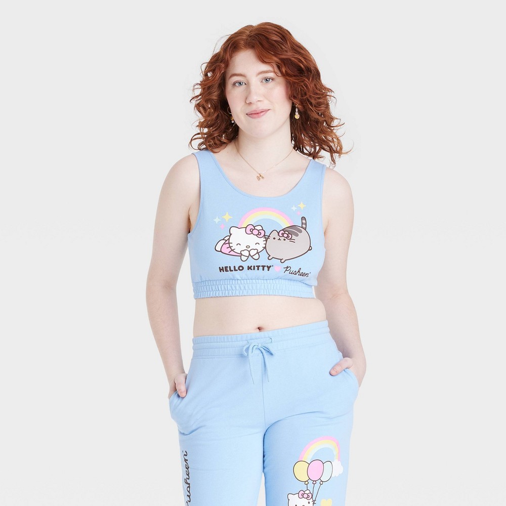 Assorted Sizes XS-XXL Women's Hello Kitty and Pusheen Graphic Tank Top - Blue 