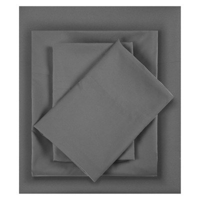 King Microfiber All Season Wrinkle-Free Sheet Set Charcoal