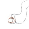 Guili Sterling Silver 18k Rose Gold Plated Necklace with Oval and Circle Pendant, Providing Effortless Charm and a Delicate Touch of Class - 2 of 3