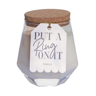 Totalee Gift Put A Ring On It White Geometric Candle Wax White 7.7 oz Burn Time: 36