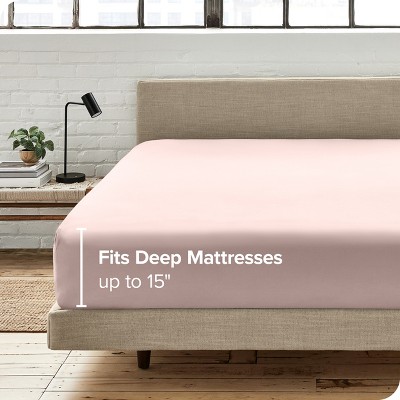 Dusty Pink Organic Cotton Percale Twin Fitted Sheet
