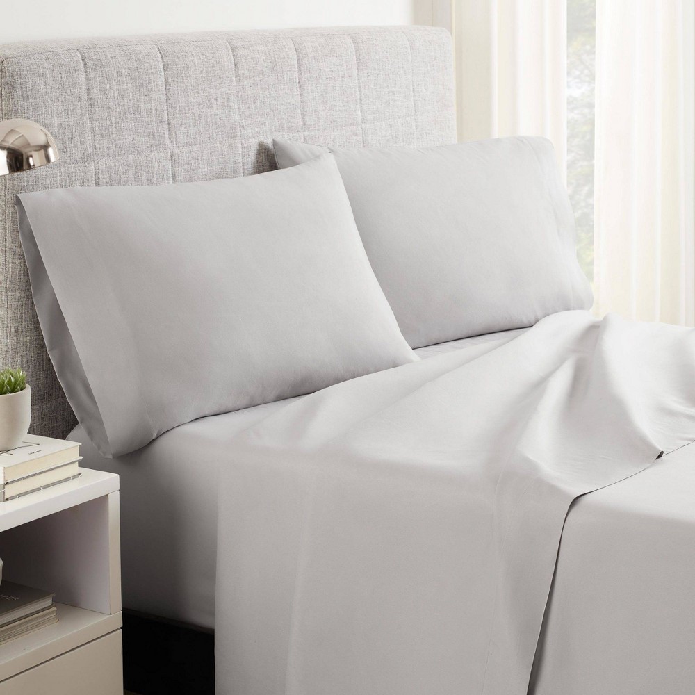 Photos - Bed Linen Martex Twin Easy Living Solid Sheet Set Light Gray  