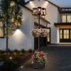 C Cattleya 3-Light 77.5in Black Complete Post Light with Planter and Clear Tempered Glass - 2 of 4