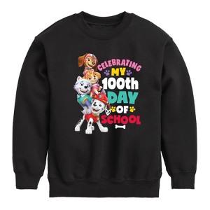 Boys' - Paw Patrol - Celebrating 100Th Day Of School Graphic Long Sleeve Fleece Sweatshirt - 1 of 4