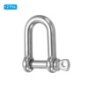 Unique Bargains Stainless Steel Small D-Ring Shackles for DIY Craft 2 Pcs - 3 of 4