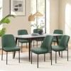 Set of 2 Modern Fabric Dining Chairs with Curved Back and Metal Legs, Upholstered Side Chairs for Dining Room, Kitchen, or Office - Beige - 2 of 4