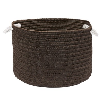 Colonial Mills Colorful Braided Toy Basket, 20"x20"x12", Cacao