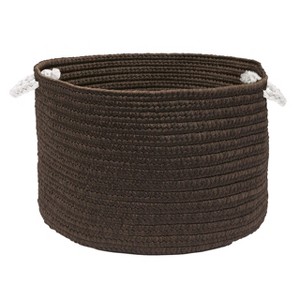 Colonial Mills Colorful Braided Toy Basket, 20"x20"x12", Cacao - 1 of 1