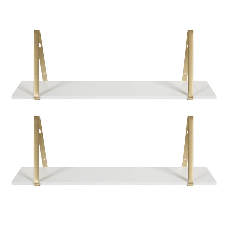 27.5" x 8.2" 2pk Soloman Wooden Shelf Set with Brackets - Kate & Laurel All Things Decor, 3 of 14