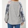 Women's Tie Dye Puffy Sleeve Top Plus - entro - 2 of 4