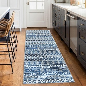 Nasitip Boho Washable Area Rug Ultra-Thin Print Rug,Foldable Durable Non-Slip Stain Resistant Rug - 1 of 4
