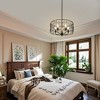 PAKOKULA Farmhouse 5-Light Black Modern Drum Chandelier - 4 of 4