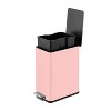 LunaLulinlk Pink Stainless Steel 2.6 Gallon Trash Can, Step-Up Bathroom Trash Can - 4 of 4